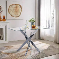 GOLDFAN söögilaud Klaasist ristkülikukujuline söögilaud Modernne elutoa laud elutuppa söögituppa kontorisse 110 x 70 x 75 cm