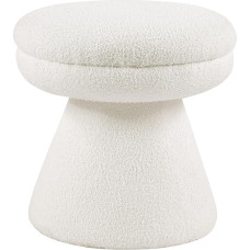 Furniture of America Rami Moderner Polsterhocker in Pilzform, 45,7 cm, mit konischem Sockel, Schminkhocker, kleiner Fußhocker für Schlafzimmer, Wohnzimmer, Eingangsbereich, Beige