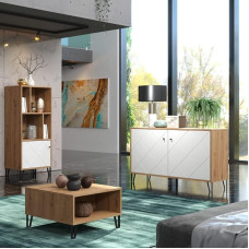 Lomadox elutoa mööblikomplekt Artisan tammepuust, matt valge laius 201 x kõrgus 136 x sügavus 40 cm