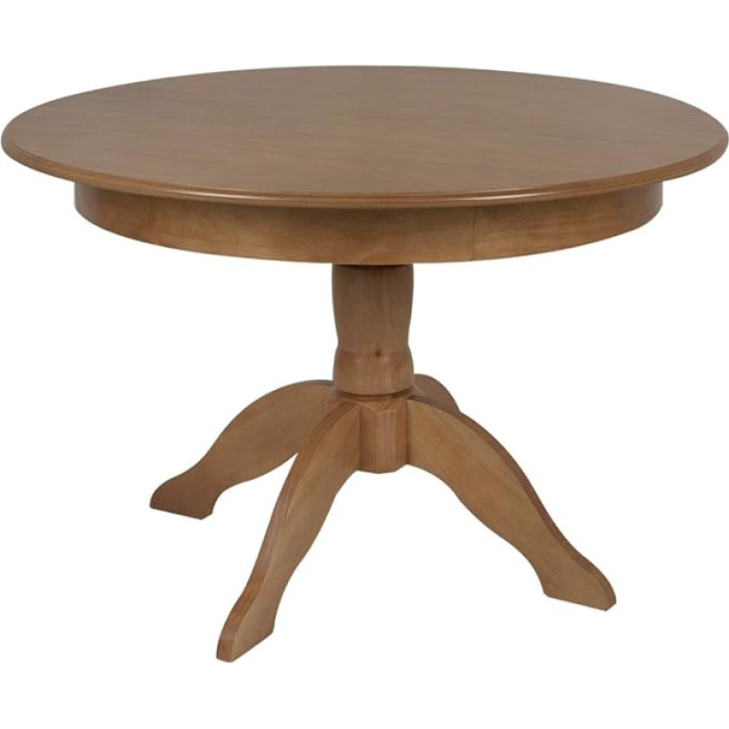 Memomad Ümmargune söögilaud pikendatav kuni 155 cm Massiivne teepuit Värv: Tamme