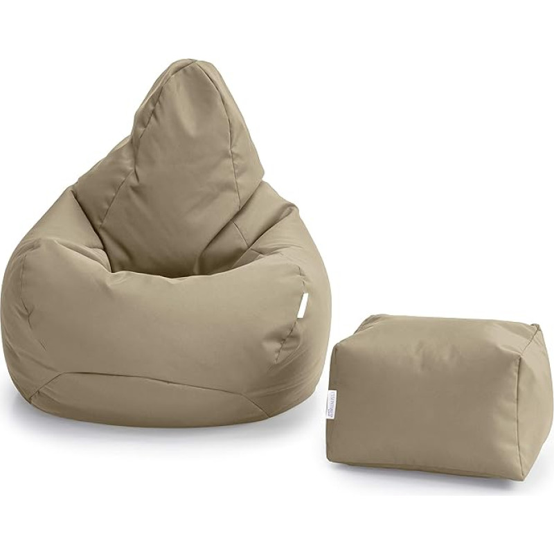 Loft 25 Bean Bag Player Tool Seat Bean Bag siseruumide elutoa jaoks väljas veekindel ergonoomiline disain keha toetamiseks (Stone, Bean Bag Set)