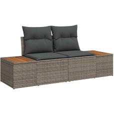 8-teiliges Garten Sofa Set mit Kissen Grau Poly Rattan Gartenlounge Model3360084