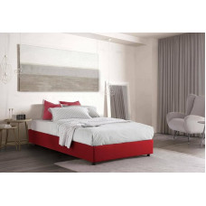 Talamo Italia - Gaia Kahekohaline voodi kangakattega - 100% Made in Italy - Külgmised avad - Koos madratsiga 120 x 190 cm - Punane