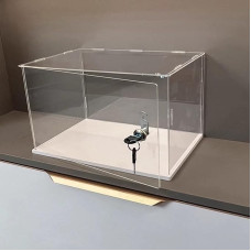 Akrüül vitriinkapp, lukustatav läbipaistev akrüülkapp koos võtmega, ristkülikukujuline akrüülvitriin, tolmukindel vitriinkapp mänguasjafiguuride ja mälestuste jaoks (30 x 30 x 30 cm (12 x 12 x 12 tolli))
