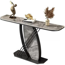 JCWGLY Konsolentisch Moderner Foyertisch Mit Natürlicher Steinplatte, Konsolentisch Mit Metallsockel Für Flur, Wohnzimmerdekor (Black C,100cm/39.4in)