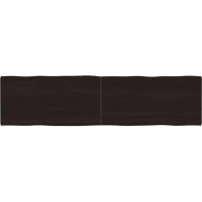 vidaXL lauaplaat, puidust lauaplaat, söögilaud, kohvilaud, täispuidust laud, käsitööna valmistatud servaga, asenduslauakate, tumepruun, 160 x 40 x (2-4) cm, töödeldud täispuit