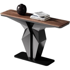Schmaler Konsolentisch für den Eingangsbereich, Langer Sofatisch mit Metallfuß, stilvoller Flurtisch für kleine Räume, braunes Finish, 120 cm, ideal für Eingangsbereiche und Wohnzimmer