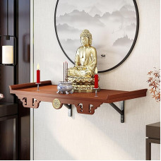 Wandmontiertes Buddha-Altarregal - Feng-Shui-Tempelschrein-Ausstellung, persönlicher Altartisch für Wohnzimmer und Tempel, chinesisches Buddha-Statuenregal (15,7 x 9,8 Zoll)