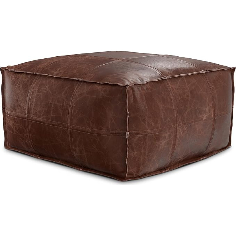 SIMPLIHOME Sheffield Boho Style Square Stool 26