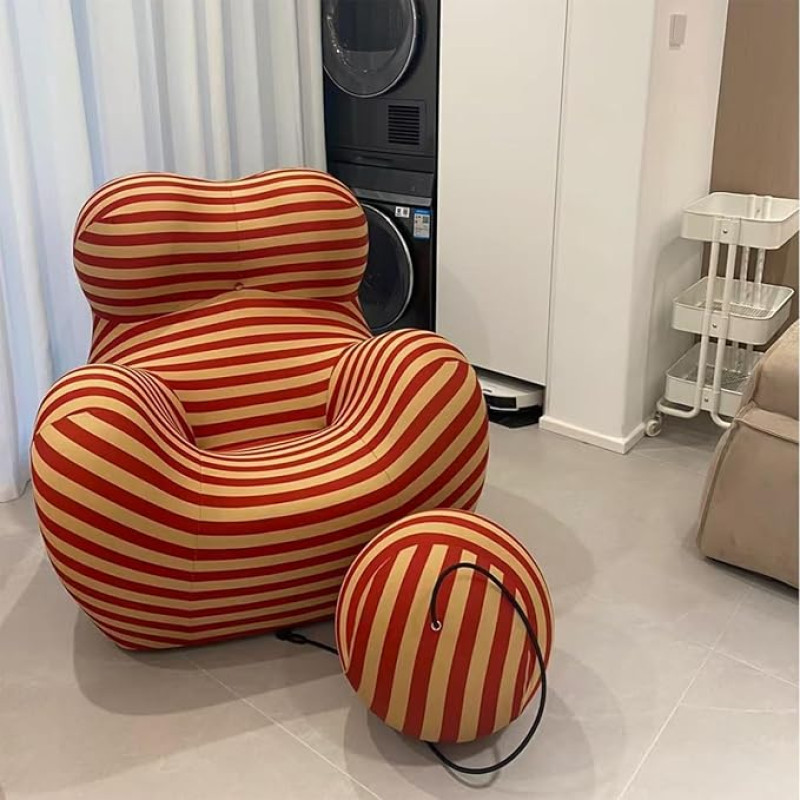 JSLJJBD Mini diivanid magamistuppa, väike pilves diivan ümmarguse palliga, mugav dekompressioon, üheosaline vaht, sobib elutuppa, magamistuppa, õppetööle, kontorisse (punane + kollane)