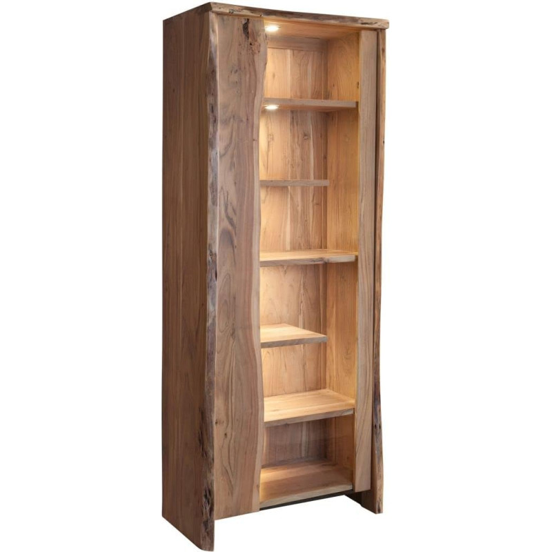 MASSIVMOEBEL24.DE Puhas akaatsia #107 Vitriinkapp 81 x 45 x 204 cm Looduslik lakitud