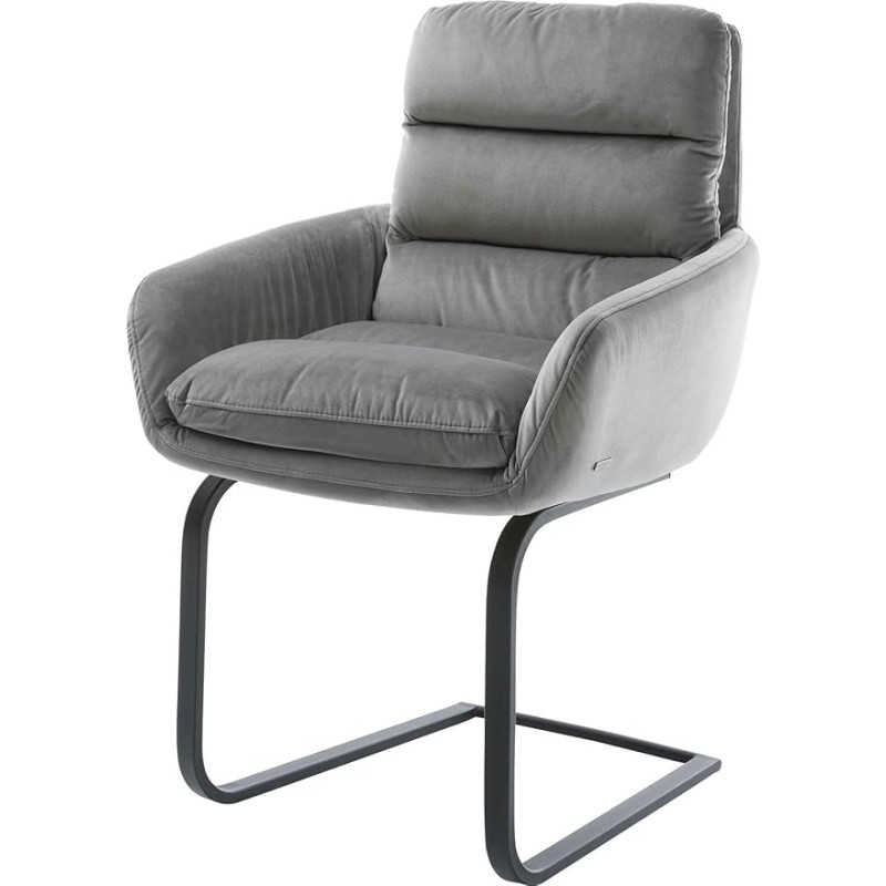 Abelia-Flex kiiktool käetugedega Cantilever Flat Black Velvet Grey