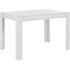 Loft24 söögilaud 120 cm valge söögitoa laud Country House Ristkülikukujuline laud puidust köögilaud MDF Shabby Chic 120 x 80 x 75 cm (valge koos struktuuriga)