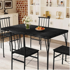 Vipbear köögi söögilaua komplekt 4 inimesele, 5-osaline köögilaua komplekt 1,6-tollise paksu lauaplaadiga, söögitoa lauakomplekt, köögilaua komplekt 4 tooliga väikesesse ruumi, sööginurka, korterisse