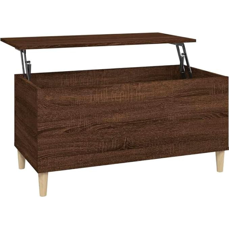 vidaXL kohvilaud reguleeritava kõrgusega elutoa laud Kõrvallaud diivanilaud teelaud kohvilaud pruun tamme välimus 90 x 44,5 x 45 cm puitmaterjalist