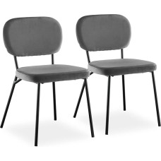 CLIPOP söögitoolide komplekt 2 halli sametist köögitoolit seljatoega ja metallist jalgadega söögitoa elutoa salongiks