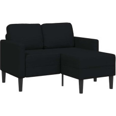 Qnhdfrt L-kujuline diivan diivan koos Chaise Longue must 125 cm kangast kompaktne väikestesse korteritesse ja rõdule