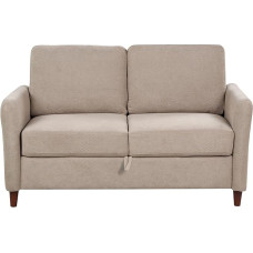 Diivan kangast Beige/Taupe 2-istmeline pehmendusega ja hoiuruumiga Mare