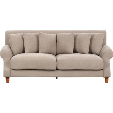 Beliani 2-Sitzer diivan Stoffbezug beež mit Mehreren Kissen Polstersofa Retro-Stil Eike