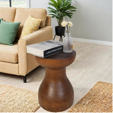 TORMAYS HOME Puidust küljelaud Puukännu küljelaud Täispuidust tool Looduslik taimestend Väike rustikaalne öökapitaoline Käsitsi valmistatud aktsentlaud siseruumidesse väljas