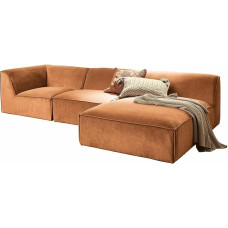 Loberon McLean diivan, ajatu elegantne disain, mugav polsterdus, individuaalselt reguleeritav, istumine, diivan, männipuit, kasepuit, polüester, oranž