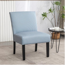 Roundhill Furniture Botticelli triibuline polsterdatud sussitool - sinine