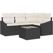 Rantry 4-teiliges Garten-Sofa Set mit Kissen in Braun aus Poly-Rattan Gartenlounge Model3346707