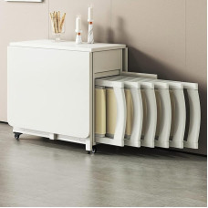 GODFSAHG Laiendatav kokkupandav söögilauakomplekt - ruumi säästev kokkupandav söögilaud 6 tooli ja 1 sahtliga elutuppa või restorani kodus - multifunktsionaalne mobiilne köögi söögilaud