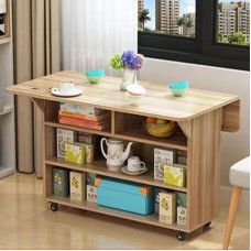 Kokkupandav söögilaud, söögitaldrikud, kokkupandav söögilaud ja pikendatav köögilaud ratastega, kokkupandav käsitöölaud avatud hoiukapiga, vastupidav laud (puit, 80 x 80 cm)