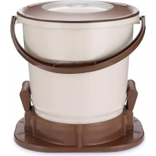 Small Mini Laundry Spinner with Removable Basket, Laundry Spinner Without Electricity, Manual Drainage Machine, for Camping Dorms Apartments (Brown)