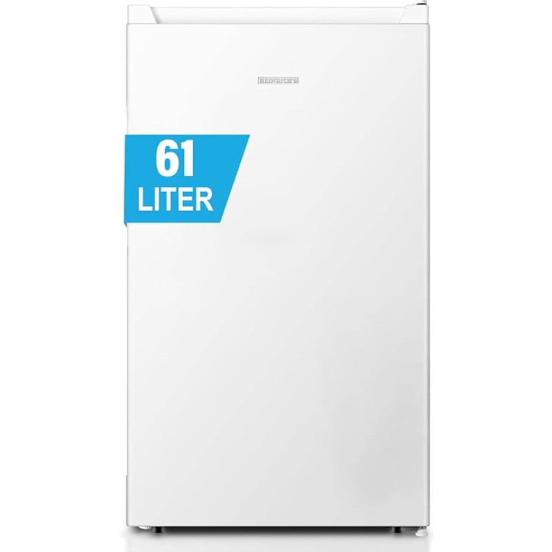 Heinrich´s Freezer 61 Litres, Mini, -18°C Freezer, 3x Freezer Drawer, 7 Levels Temperature Control, Airflow, Interchangeable Door Hinge White