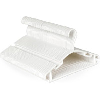 ilauke White Children's Plastic Clothes Hangers, 48 Pieces Children's Clothes Hangers Set, Baby White Clothes Hangers with Trouser Stand, Non-Slip Hangers Storage Clothes Hangers for Babies and