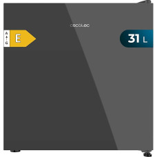 Cecotec Bolero CoolMarket TT 31 Dual Grey Glass E Mini Fridge Energy Efficiency Class E, Table Top Fridge Made of Grey Glass, 49.6 x 47.4 cm, Capacity 31 L, Dual Function, Removable Shelf