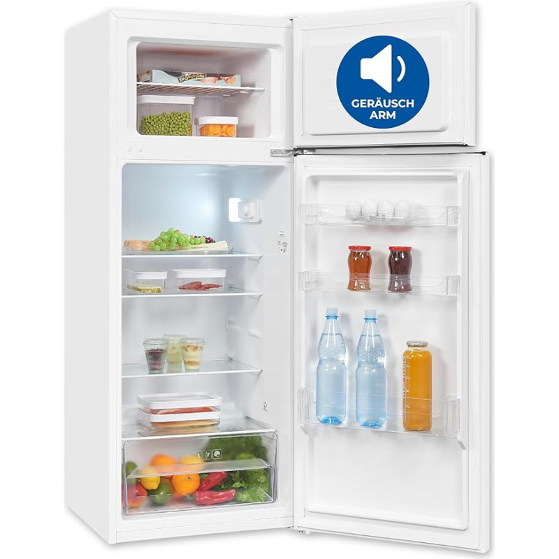 Exquisit KGC5270-45-040E Fridge-Freezer 206 Litres 4-Star Freezer 55 cm Wide Freestanding White