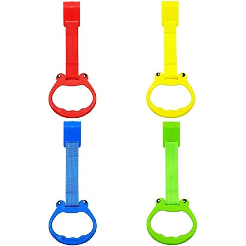 Pull Up Rings Playpen, 4 Pieces, Cartoon Baby Handles, Standing Support, Odorless Ergonomic Grips, Secure Playpen Accessories for and Toddler, Nursery Furniture