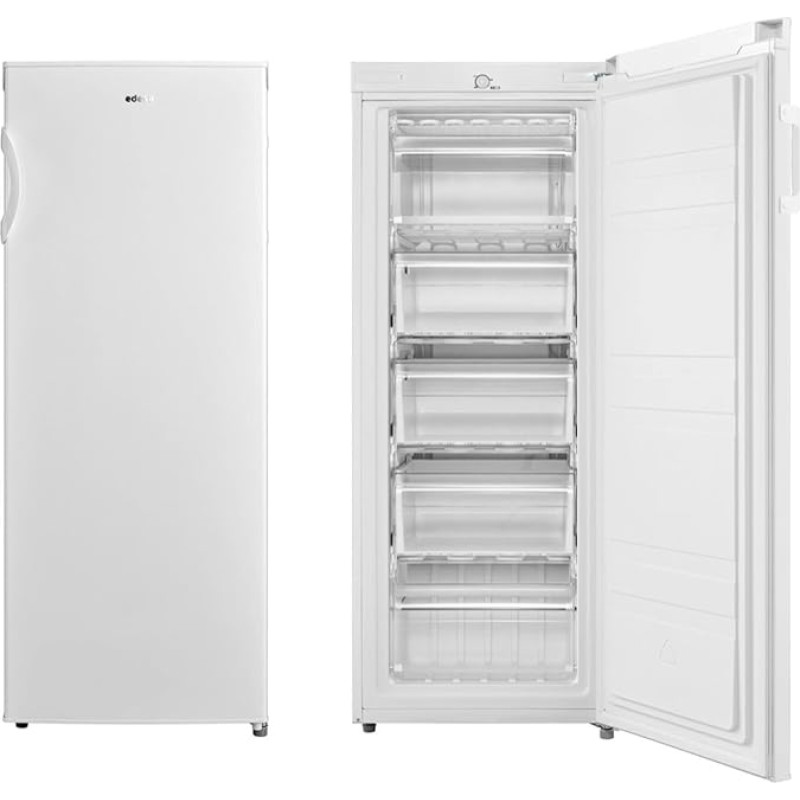 Edesa EZS-1412 NF/A Static Freezer Height 1.42 m, Homogeneous Cold, Mechanical Temperature Control, 5 Drawers, Large Capacity, 160 L, Reversible Door Handle, White