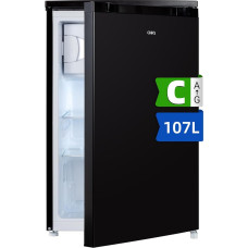 CHIQ CTT107BC Small Fridge 107 Litres, Height 84 cm, Depth 55 cm, Vario Box, Micro Freezer, 7 Temperature Control Levels, Low Noise, 87 kWh per Year, Black