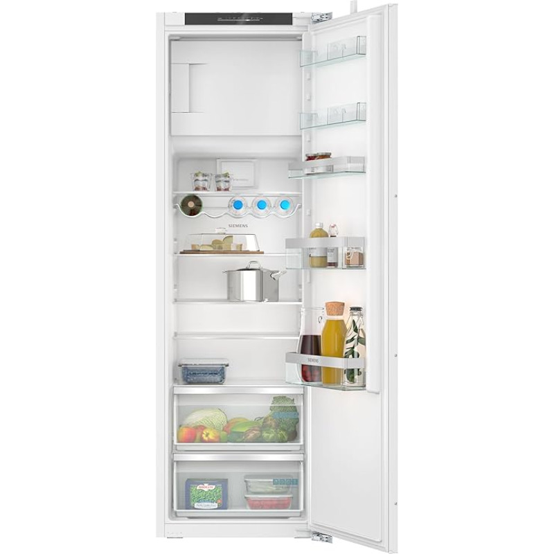 Siemens KI82LVFE0 iQ300, Built-in Fridge with Freezer, 177.5 x 56 cm Recess 246L Cooling & 34L Freezer, Made in Germany, freshBox for Fruit and Vegetables, Bottle Rack, Very Quiet, Flat Hinge