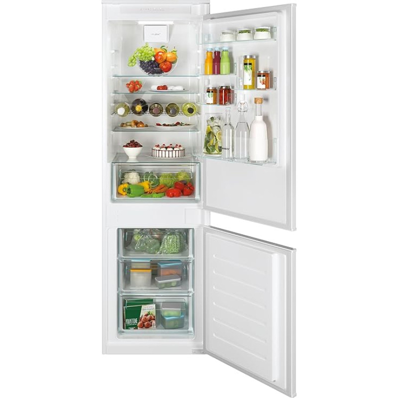 Candy CBL3518EVW Built-In Fridge-Freezer / Tow Door Technology / Two Door / Total No Frost / 263 Litres / Freezer Compartment Bottom, White