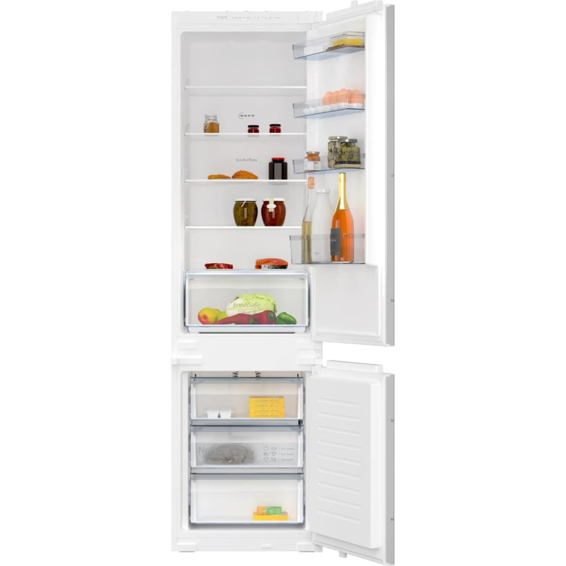 NEFF KI7961SE0, N 30, Fresh Safe, 194 cm XL Fridge-Freezer Combination 193.5 x 55.8 cm, Total Net Capacity: 289, 39 dB, Drag Hinge, Fridge Space: 214, Freezer Compartment: 75 Net Capacity