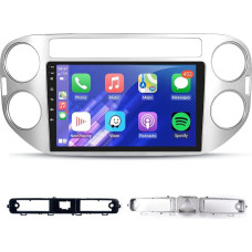 Podofo Carplay autoraadio VW Tiguan 2006-2016, Android 2G + 64G HiFi, 9-tolline puuteekraaniga Android auto GPS WiFi Bluetooth FM RDS raadio USB auto stereo mängija Volkswagen Silver