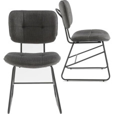 DITAIX 2 sametist söögitooli: Maksimaalne koormus 150 kg, mugav ja stabiilne söögitoa ja elutoa jaoks (hall, 2 tk).