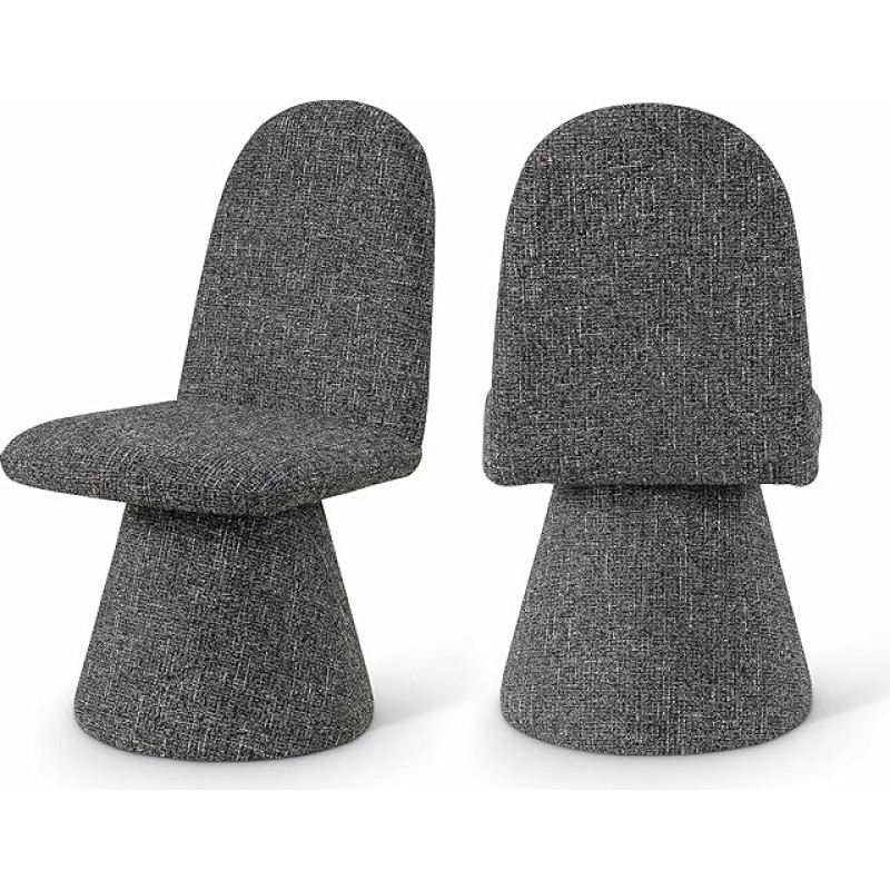 Meridian Furniture 869Black-C Renuar Collection Art Deco söögitool rikkaliku seguga, must valge ja halli kangaga, 19,5 