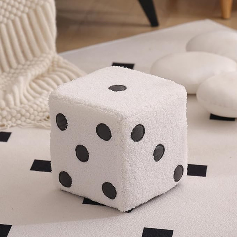 Multifunktsionaalne kokkupandav laud, Faux lambavillast kuubikuubik, ruudukujuline, kuubikuubik, multifunktsionaalne pehmete pehmete jalgadega karikatuur, loominguline kuubikuubik koju, elutuppa, magamistuppa (valge, 7.)