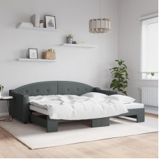 LAPOOH 3197531 pikendatav päevavoodi tumehall 90 x 200 cm kangas, diivanvoodi, diivanvoodi, lastevoodi, voodiraam, voodi diivan, voodipadi