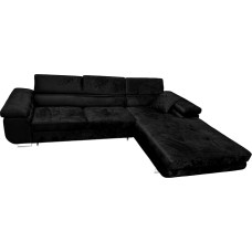 Rodrigo L-kujuline nurgadiivan magamisfunktsiooniga, diivan voodikastiga, 3-kohaline nurgadiivan, diivanvoodi elutuppa, suur diivan magamisfunktsiooniga (must, Ottomani paremal)