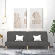 Diivanvoodi 2-kohaline tumehall kangas voodifunktsiooniga ja tugev puust raam - mugav diivan elutuppa, väikestesse tubadesse ja külalistele ööbimiseks