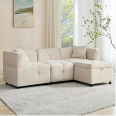 3-kohaline diivan, L-kujuline nurgadiivan koos hoiuruumiga ja eemaldatava jalatoega - 3-kohaline nurgadiivan koos 2 padjaga - sobib ideaalselt elutuppa ja kodukontorisse (video saadaval)