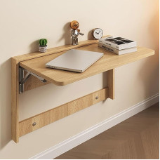 ZEQFEMKL Klappbarer Wandtisch mit Klappblatt, an der Wand montierter Klapptisch, an der Wand montierter Klapptisch, zusammenklappbarer Wandtisch, Faltbare Schreibtische für kleine Räume, 63 x 47 cm (