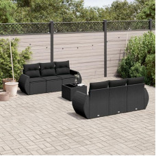 Aia diivan komplekt padjadega 7 tükki must polü rotangist väljas diivanid aiamööbli komplekt Outdoor Lounge Set Type3253442